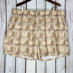 Guy Harvey Swim Trunks Mens XXL Tan Shorts Marlin Sword Fish Board Boating